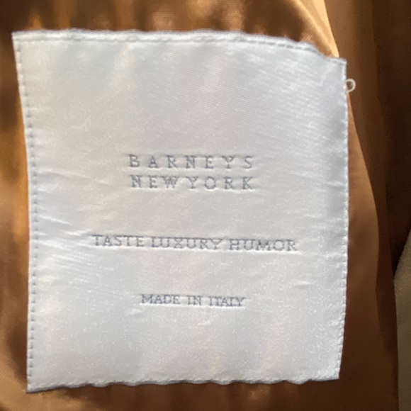 BARNEYS NEW YORK Made In Italy Womens Wool Camel Coat Size 44/10 - Picture 2 of 14